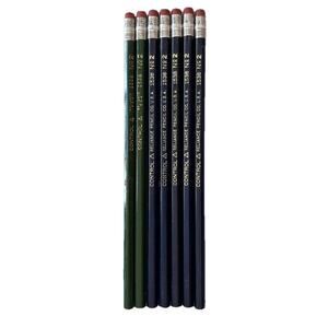 Control Reliance Pencils 1538 Lot of 7 w/ Container #2 Wood Blue Green VTG NOS